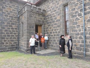 Scots Uniting Church congregation - people outside church